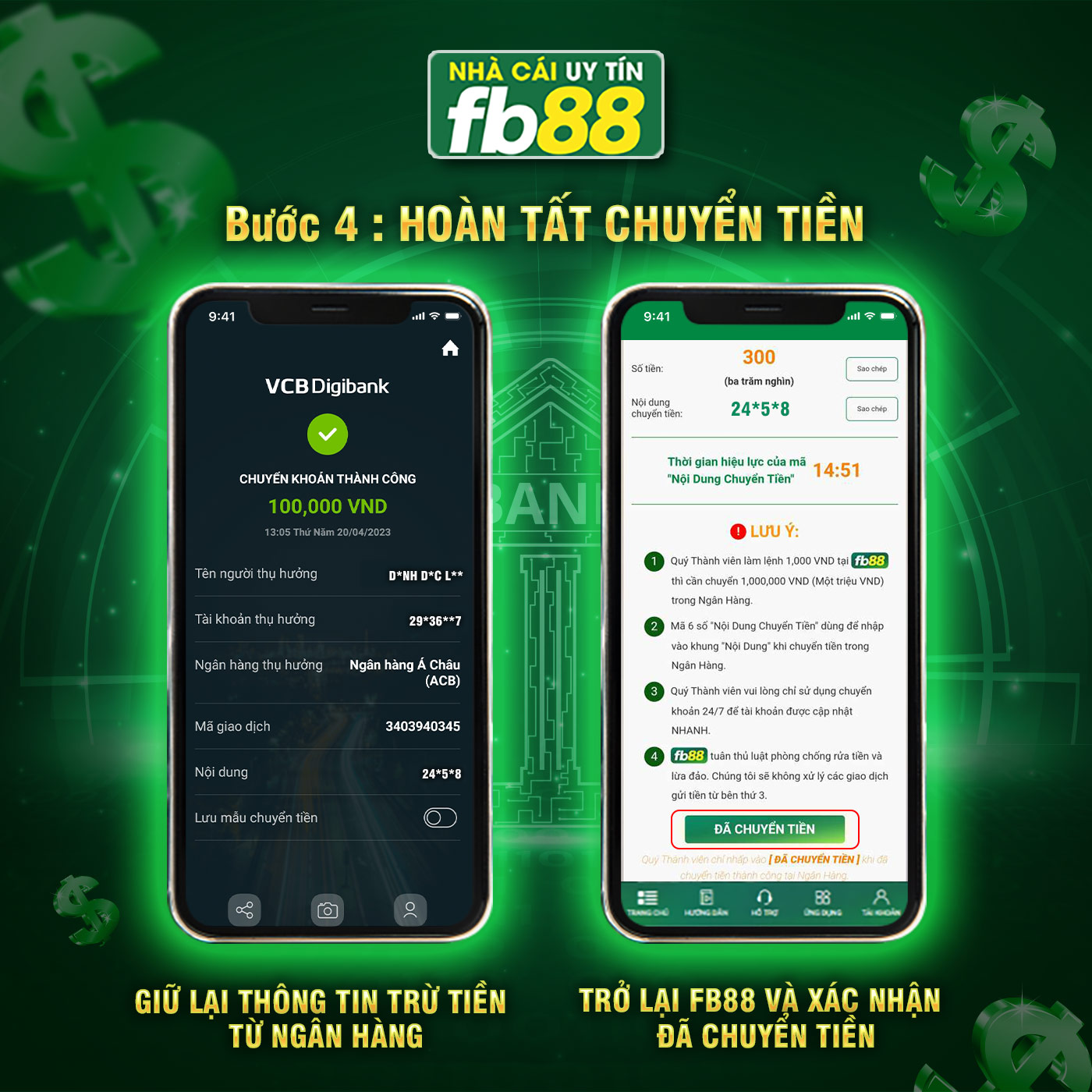 Bước 4 Hoàn tất chuyển tiền