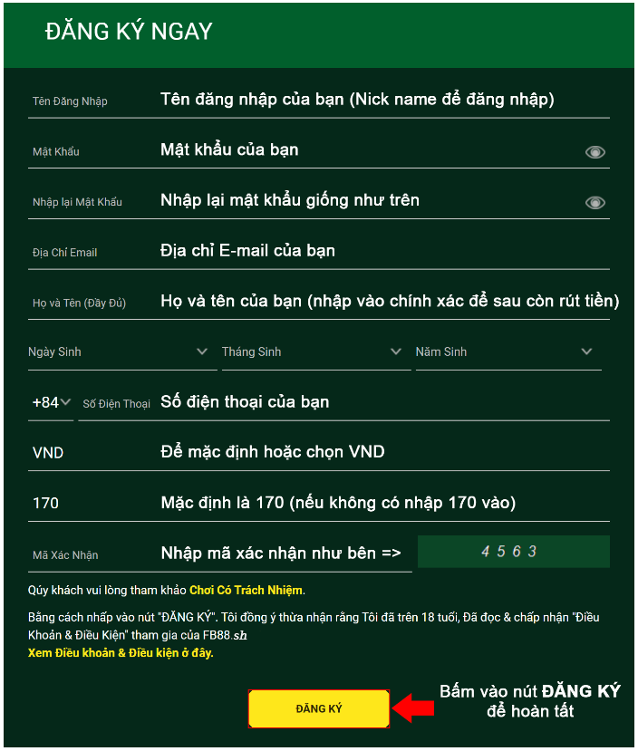 Hướng dẫn đăng ký FB88 mới nhất