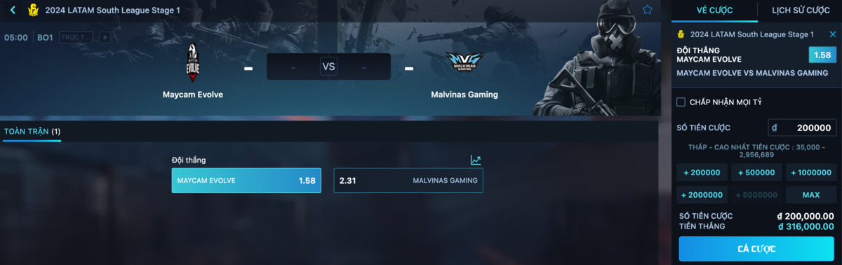 Chơi cá cược trực tuyến Rainbow Six và nhận thưởng