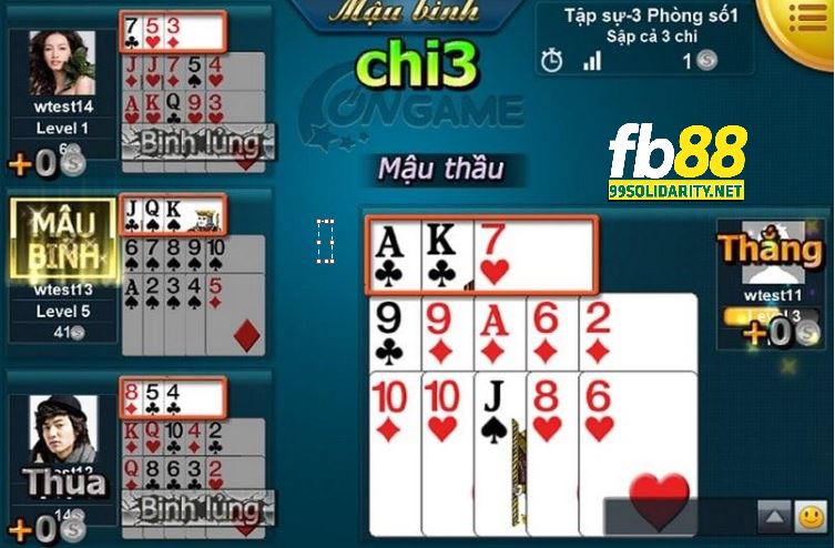 Luật chơi Bài Mậu Binh FB88